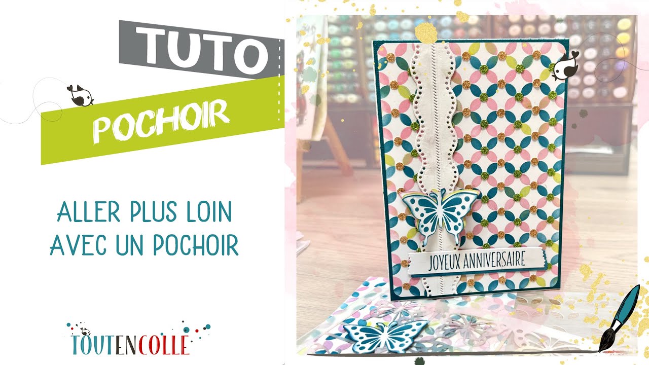 utilisation d'un pochoir avec les distress oxides