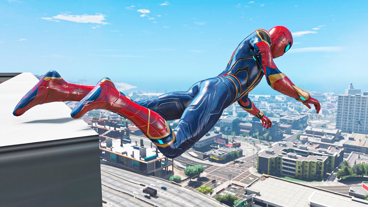 GTA 5 IRON SPIDERMAN Epic Fails/Ragdolls (Ragdolls Physics)