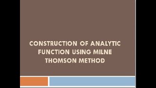Miline Thomson Method  (Part-1)