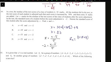 HKDSE 2022 Math paper 2 - #44  standard score