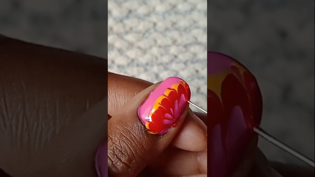 🔥 fire simple nailart 💅 with safety pin 🧷 