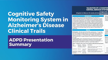 Safety Monitoring System for Real Time Detection of CNS Adverse Events in Alzheimer