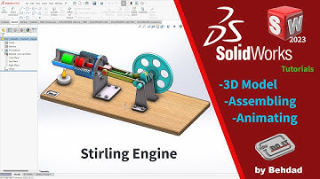 Beta Stirling Engine in #SolidWorks - #Tutorial for Beginners