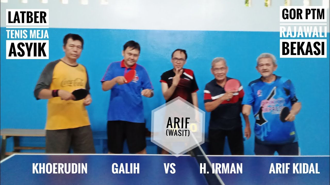 Khoerudin/Galih Vs H. Irman/Arif Kidal: Latber Tenis Meja Asyik di GOR PTM Rajawali Bekasi  