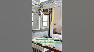 Smart factory solution: unpack+feed+dust control,all in one. #robot #unpacking #machine