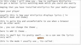 How to improve minilyrics lyrics display