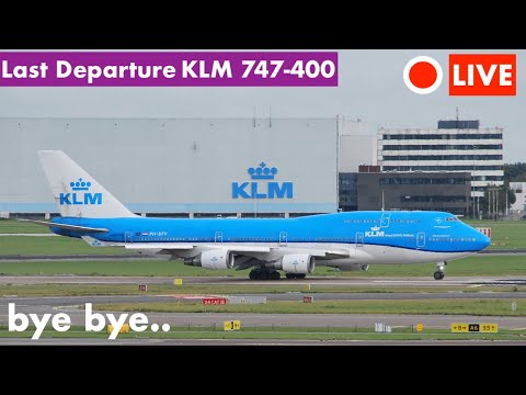 LIVE Streaming ?#SCHIPHOL AIRPORT - KLM 747 PH-BFV DEPARTURE