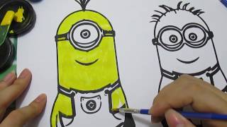 Bé tập tô màu Minions - Guilding color Minions for kids