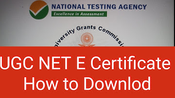 UGC NET E Certificate - How to Download