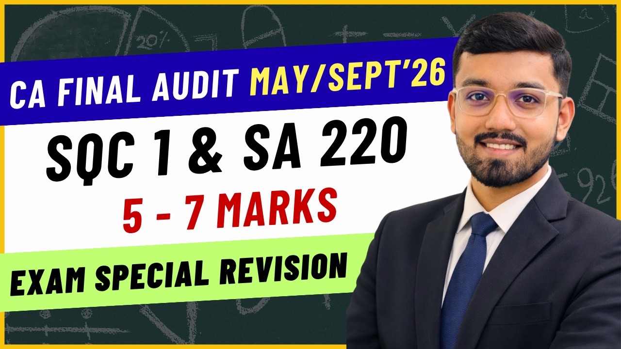 SQC 1 & SA 220 | CA Final Audit May’26 & Sept’26 | Exam Special Revision 