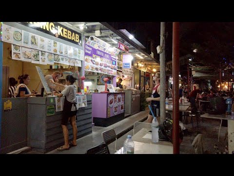 Night Walk Around Bangkok Phra Khanong BTS Station - W District, Summer Hill | THAILAND