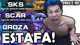 ¡ABRO 100 CAJAS de SKINS DE ARMAS en FREE FIRE y ME ESTAFAN DE LA PEOR MANERA! *lo peor*