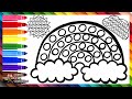Drawing and coloring a rainbow a sun and a cloud pop its  drawings for kids