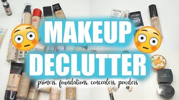 MAKEUP DECLUTTER: Primers, Foundations, Concealers & Setting Powders