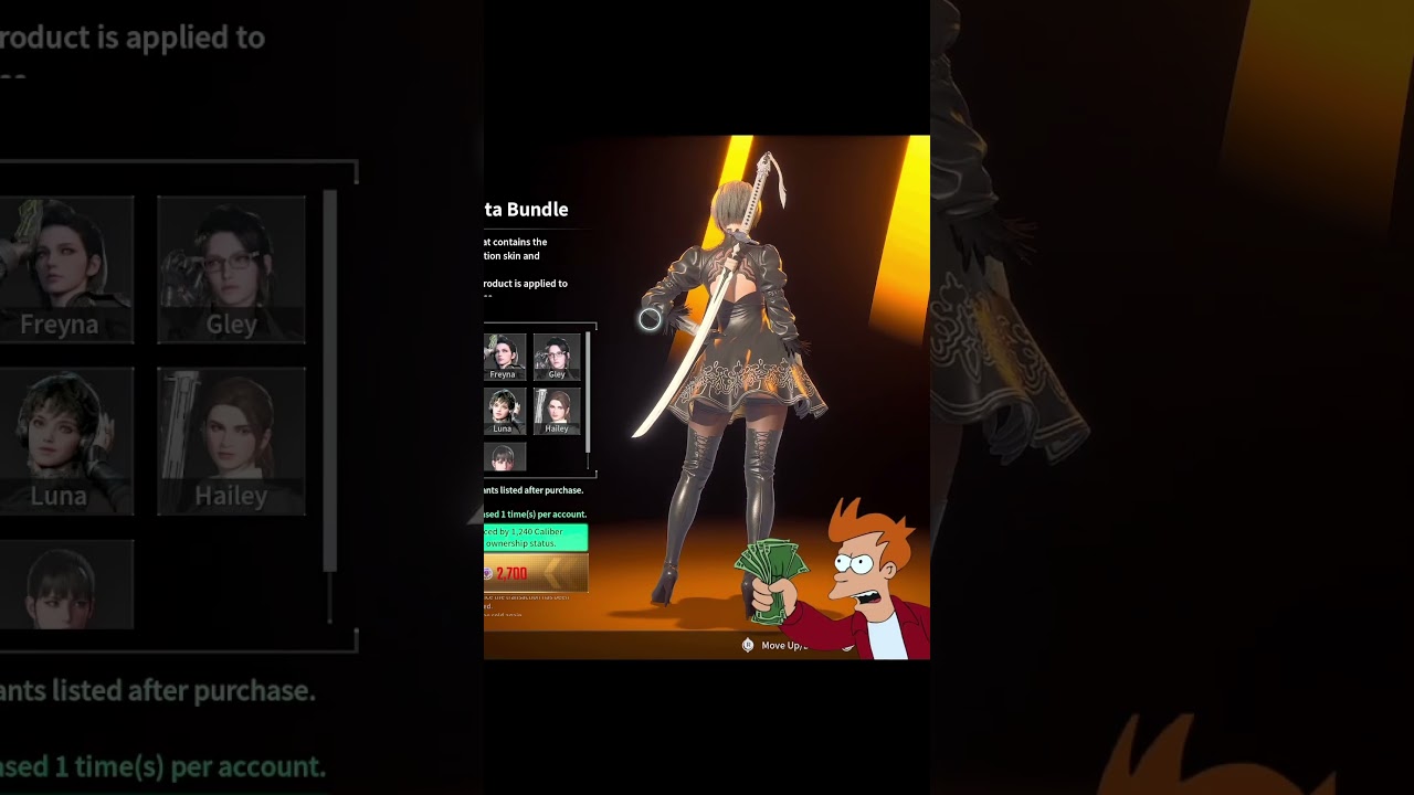 Nier Automata 2B skin in the First Descendant