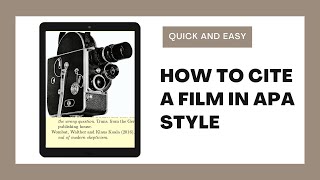 How to cite a film in APA Referencing Style | Quick & Easy
