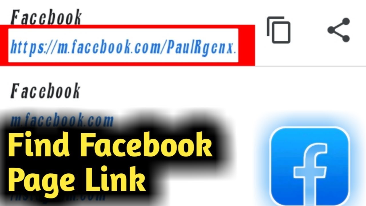 How To Find Facebook Page Link Youtube
