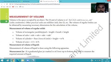 Class-7, Physics, Chapter-1, Measurements of volume, IIT foundation