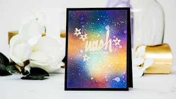 Ink Blended Galaxy Sky Background with Altenew Inks