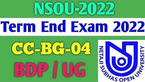 NSOU CC-BG-04 Term End Final Exam 2022 | CC-BG-04 MCQ Answer 2022 |