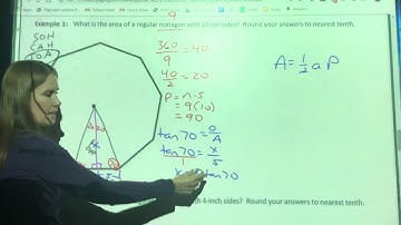 Sec. 10.5–Area of Regular Polygons using Trig