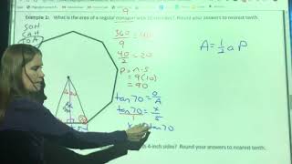 Sec. 10.5–Area of Regular Polygons using Trig