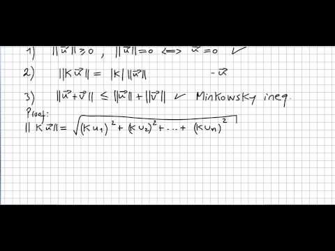 Linear Algebra 32, Properties of Norms in Vector Spaces