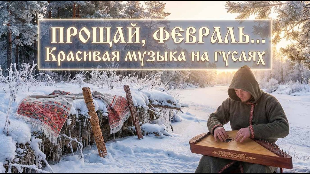 Прощай, февраль... Красивая музыка на гуслях для хорошего настроения