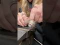 Making a spoon ring from a hotel spoon! #connor #vintage #upcycle #spoonring #spoon #silverware