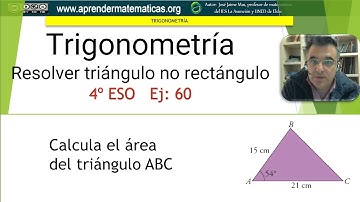 Trigonometría. Resolver triángulos. Área triángulo. 4 ESO 06 060. José Jaime Mas.
