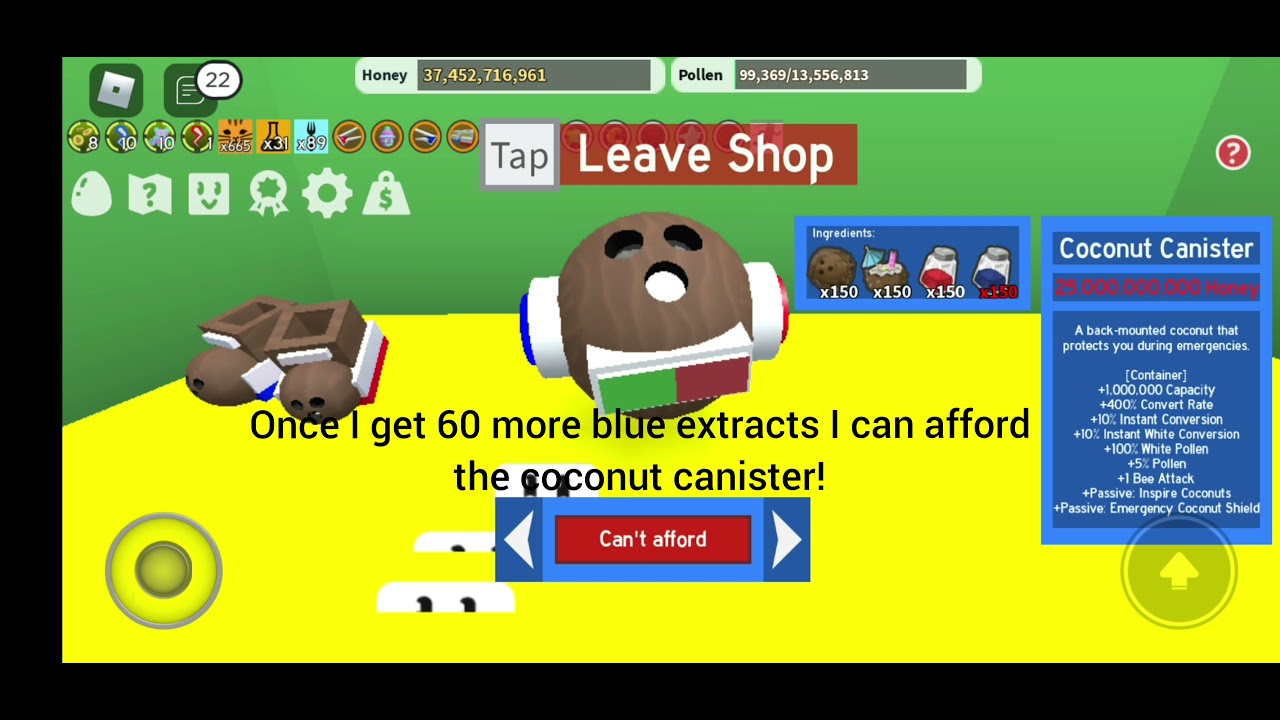 crafting the coconut clogs  [bee swarm simulator] (prepping for beesmas update!)