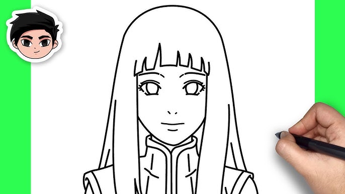 Como desenhar HINATA passo a passo 