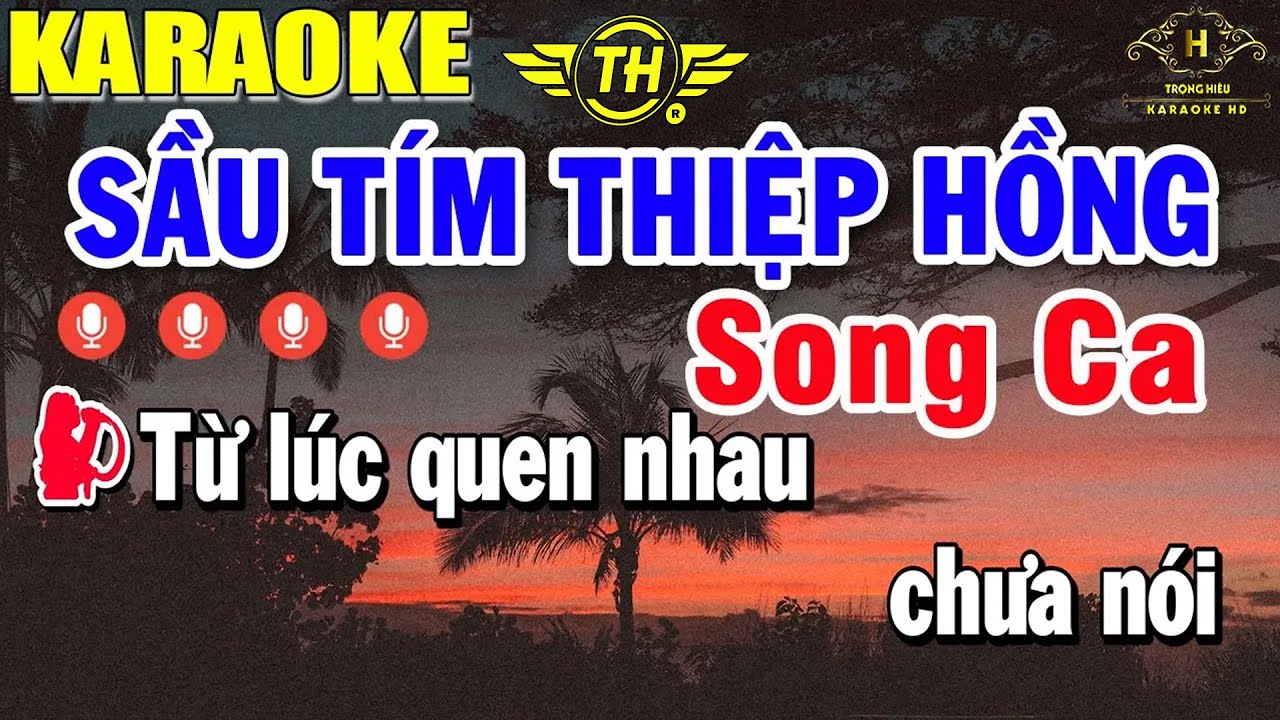 Sầu Tím Thiệp Hồng Karaoke Song Ca Nhạc Sống 2023 | Trọng Hiếu