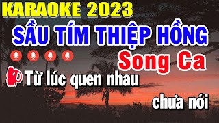 Video thumbnail of "Sầu Tím Thiệp Hồng Karaoke Song Ca Nhạc Sống 2023 | Trọng Hiếu"