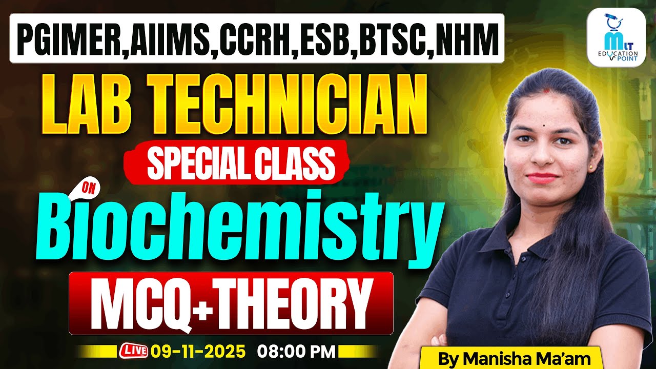 Biochemistry Special MCQ'S + Theory Session | CCRH,AIIMS PGI,BTSC,ESB,NHM Lab Technician