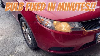 Athlete Statistics How to Diagnose/Repair 2010 Kia Forte Headlight Bulb the Easiest way Tutorial!