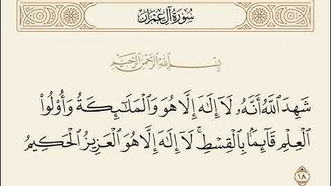 سوره آل عمران الآيتان ١٧ و ١٨