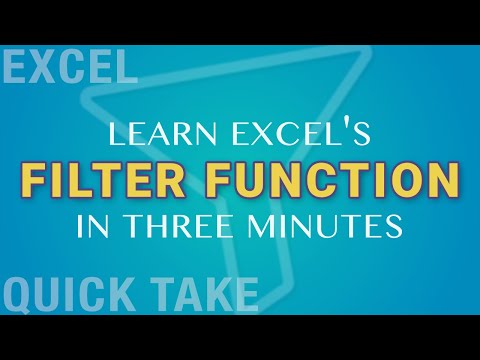 How to Use Excel’s FILTER Function…In Three Minutes