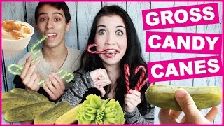 GROSS Candy Cane Challenge Trying Gross Candy Canes Ughh