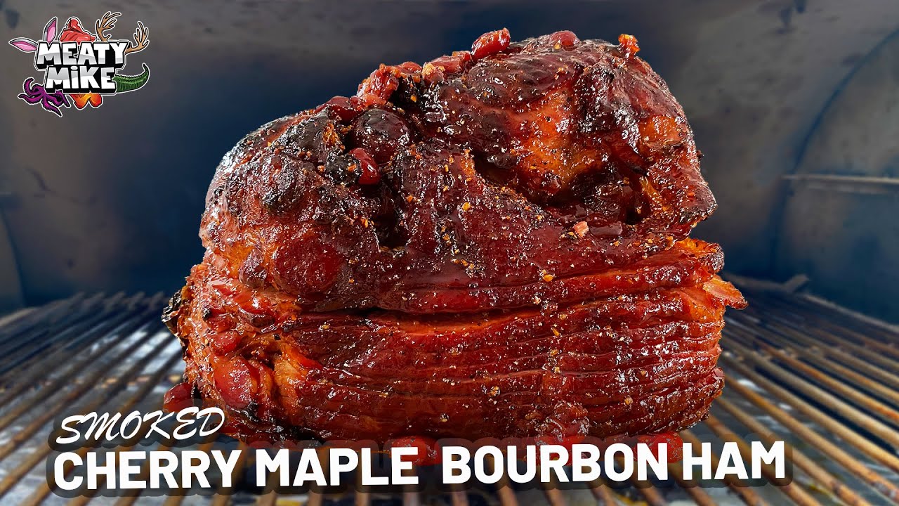 Smoked CHERRY MAPLE BOURBON HAM on the Grilla Grills Silverbac | Double Smoked Ham