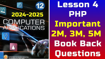 12th Computer Applications | Lesson 4 | PHP | Book back Answer 2023-2024