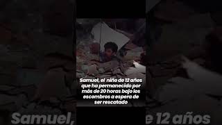 Samuel Brito niño de 12 años que fue encontrado con vida bajo los escombros en Venezuela