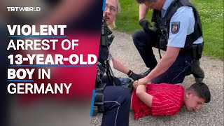 German police violently handcuff 13-year-old boy
