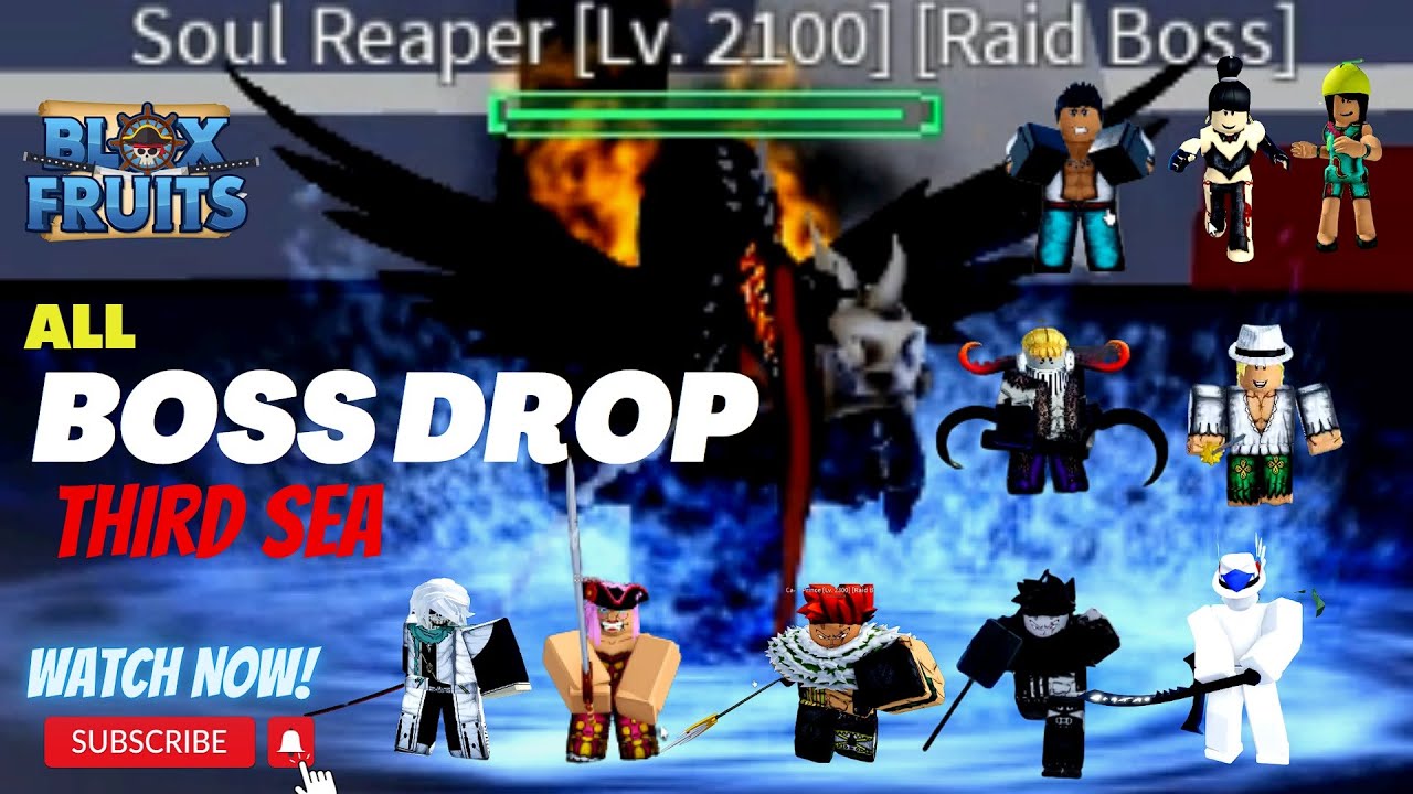 Third Sea All Real-Time Boss Drops (Bloxfruits) 