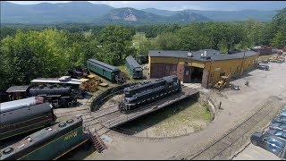 Conway Scenic Railroad Vally Train Departs & Drone Tour!! 8.3.17
