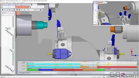 Amazing GO2cam machining simulation on an Index C65 lathe two-spindle 3 turrets