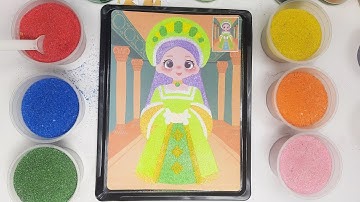 Tô tranh cát Nữ Hoàng đi bộ trong cung điện | Sand Painting – The Queen Walking in the Palace