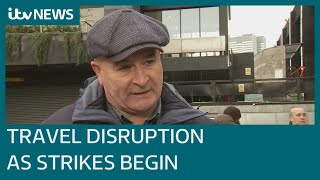 Travel disruption as major train strike begins amid threat of nursing walkout | ITV News