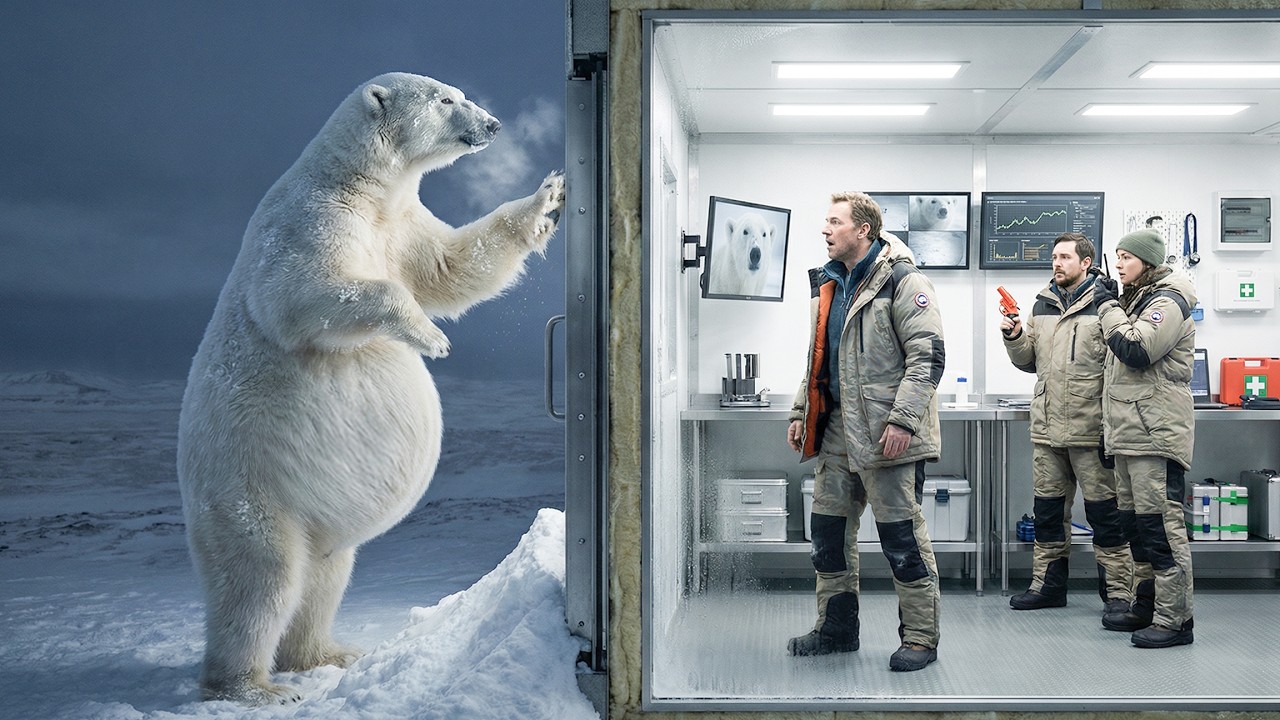 Беременная белая медведица обратилась за помощью на исследовательскую станцию ​​| Фильм о спасени...