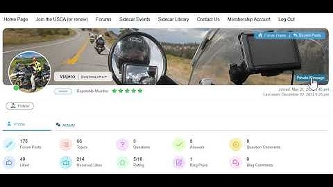 USCA Sidecar.com Forums - How to send private messages